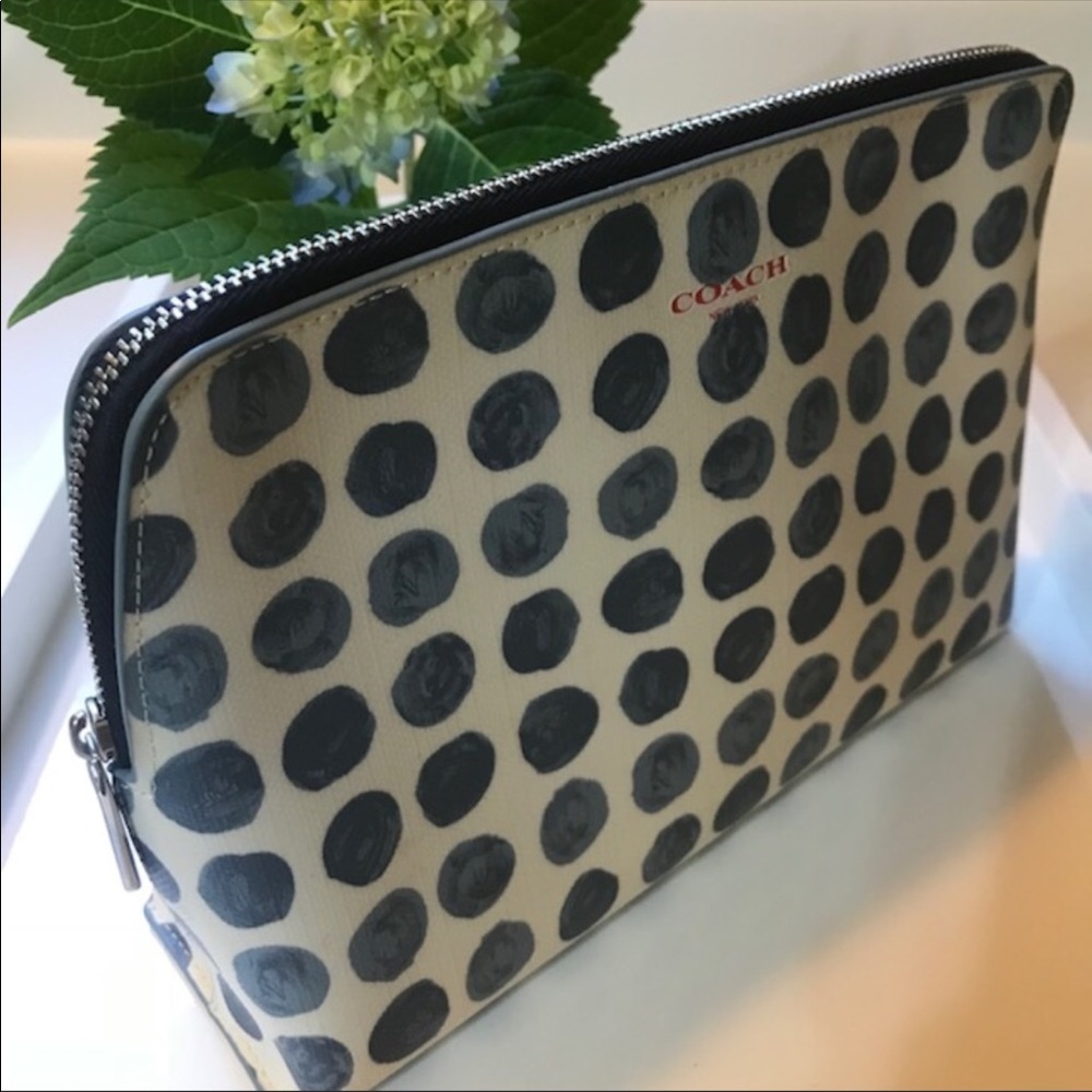 Coach Bleecker Painted Dot Canvas Cosmetic Bag